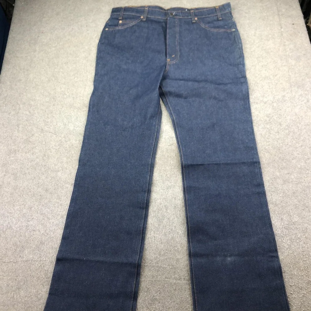 Vintage Levis Jeans Mens 40x36 Dark Wash Orange Tab Saddleman Boot Cut Cowboy